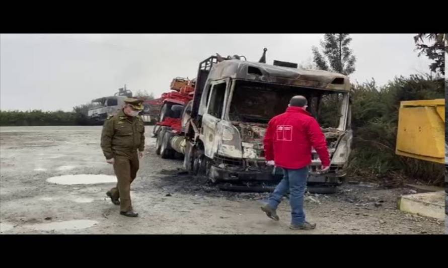 Autoridades de Los Ríos visitaron lugar donde ocurrió ataque incendiario