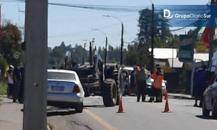 Adulto mayor murió atropellado por tractor en Lago Ranco