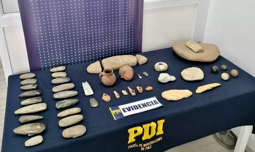 PDI recuperó piezas arqueológicas prehispánicas desde una casa en Maullín 
