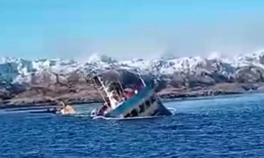 Buque que transportaba 180 toneladas de salmones sufrió varamiento a 195 kilómetros de Punta Arenas.